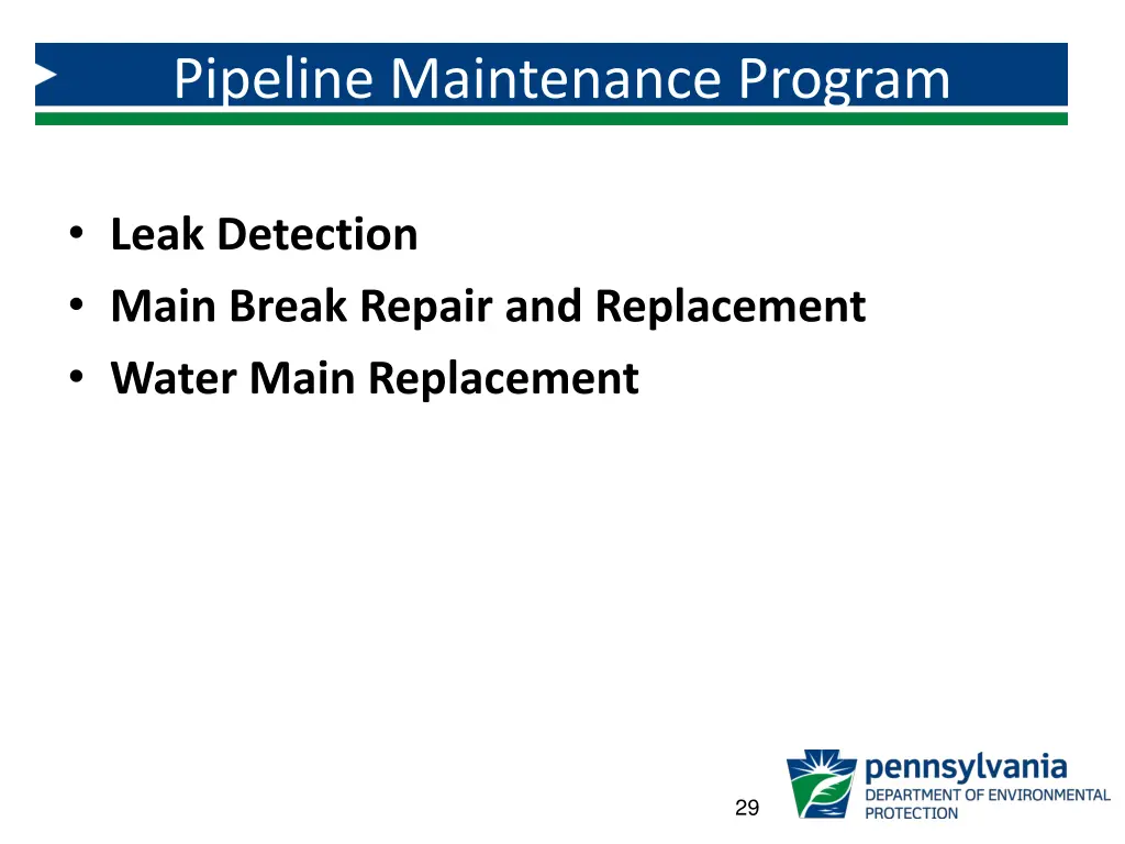 pipeline maintenance program