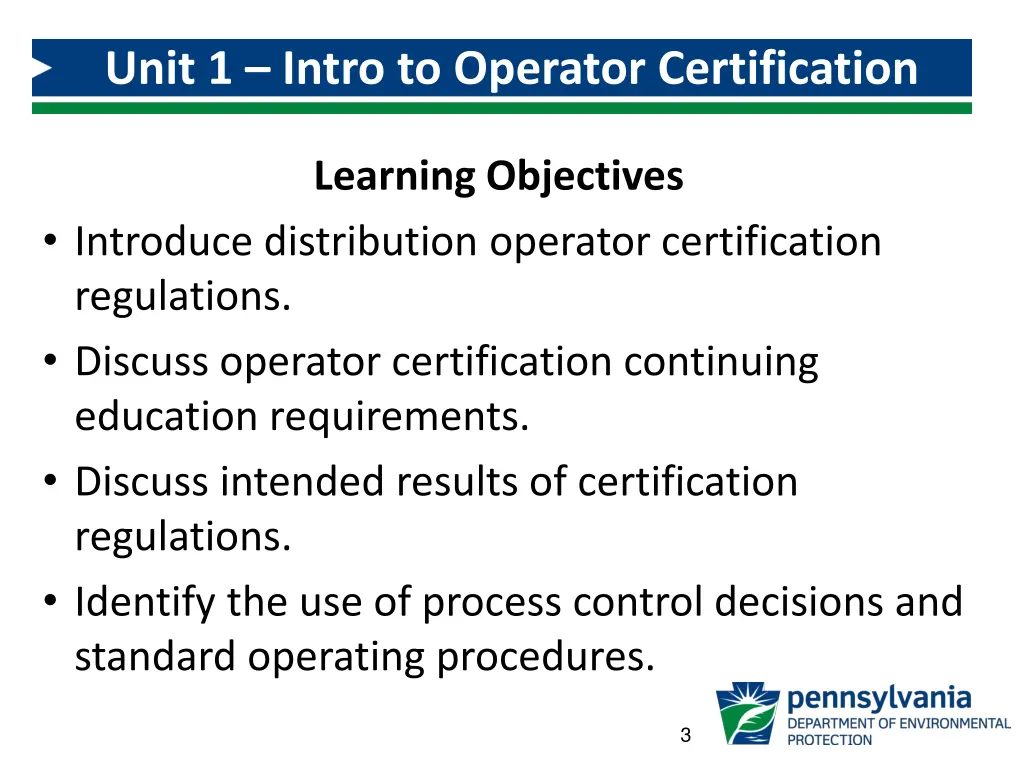 unit 1 intro to operator certification
