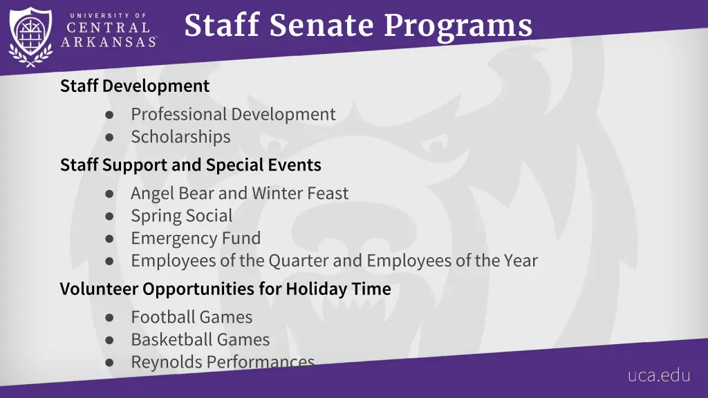 staff senate programs