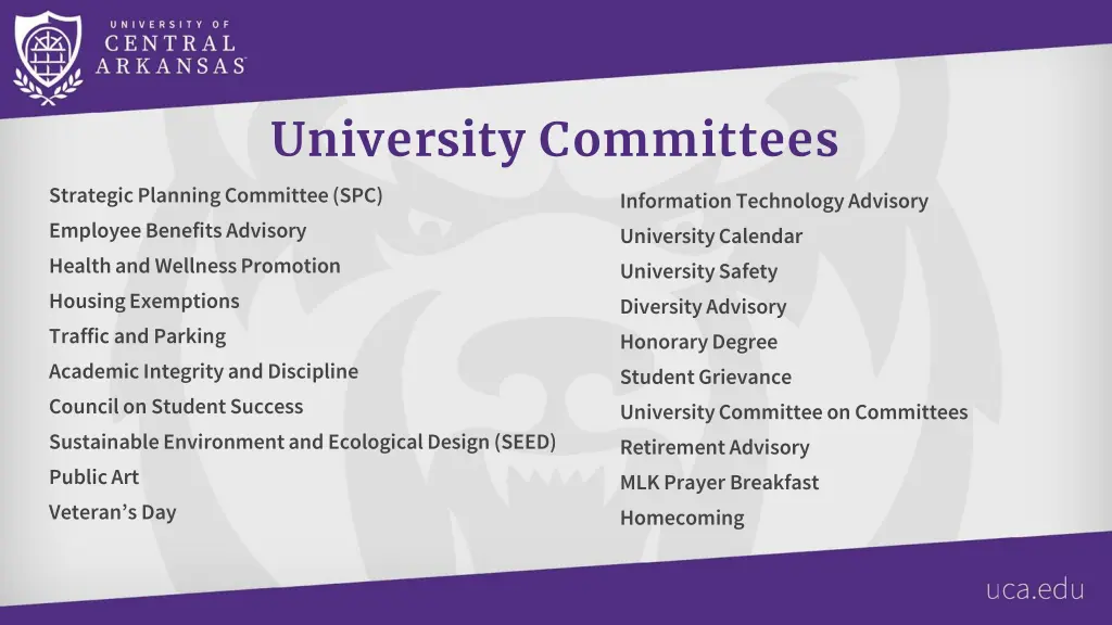 university committees