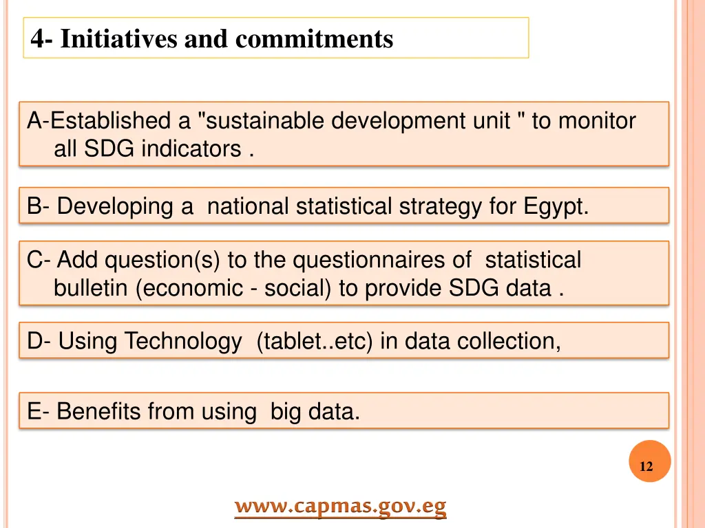 4 initiatives and commitments