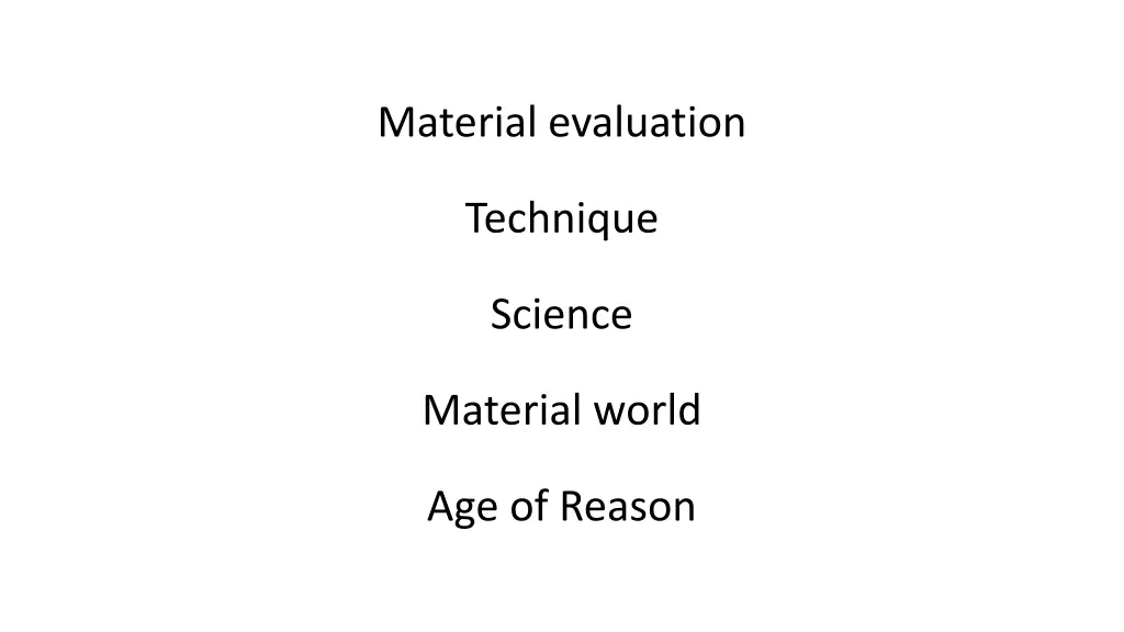 material evaluation