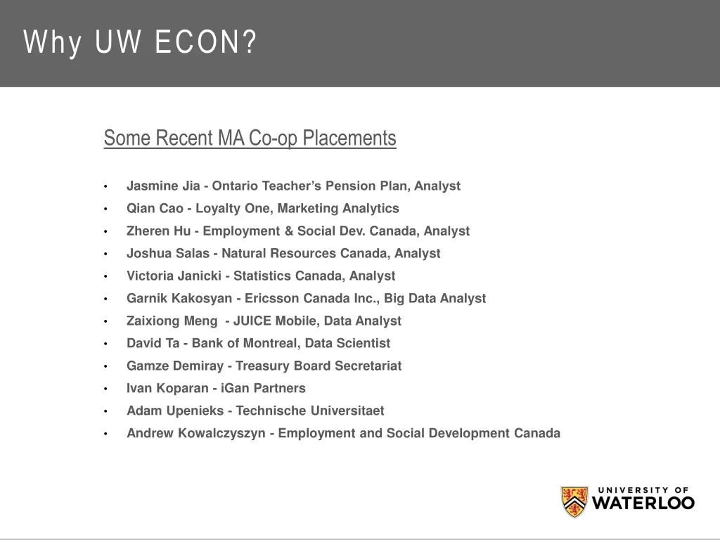 why uw econ 1