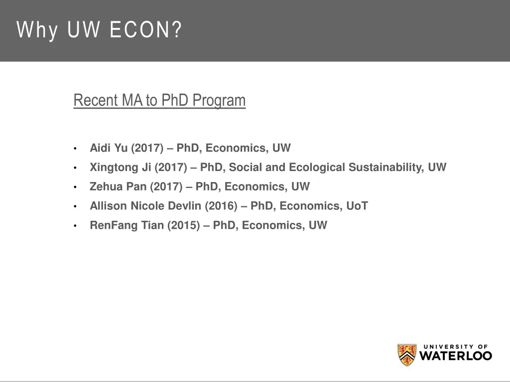 why uw econ 2