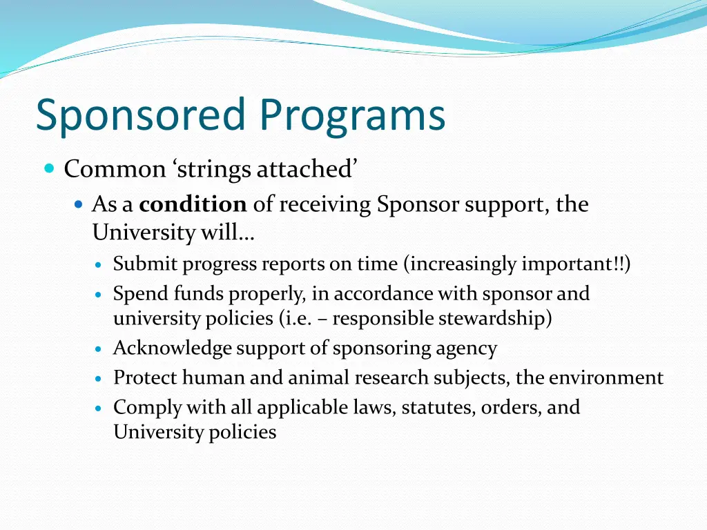 sponsored programs