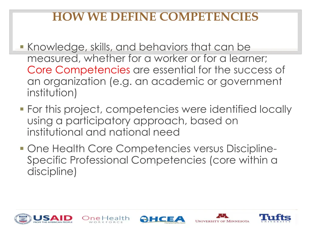 how we define competencies