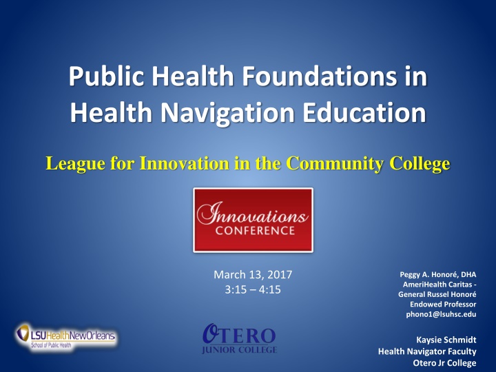 public health foundations in health navigation