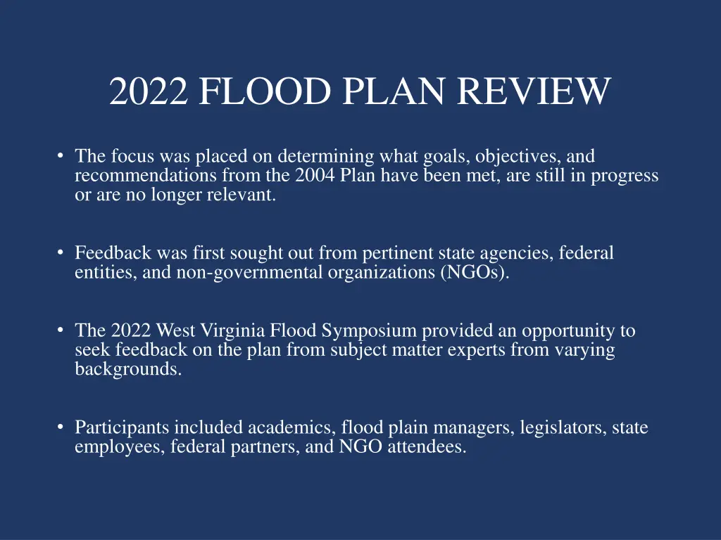 2022 flood plan review