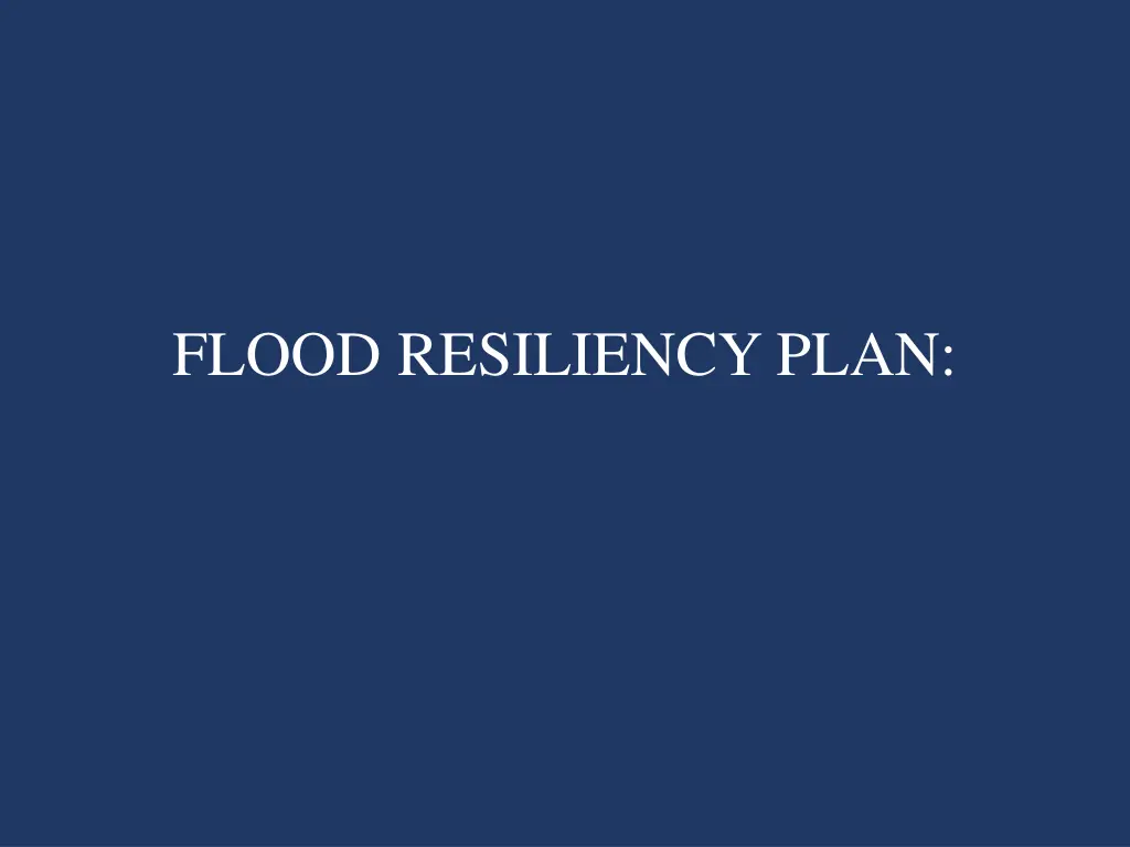 flood resiliency plan
