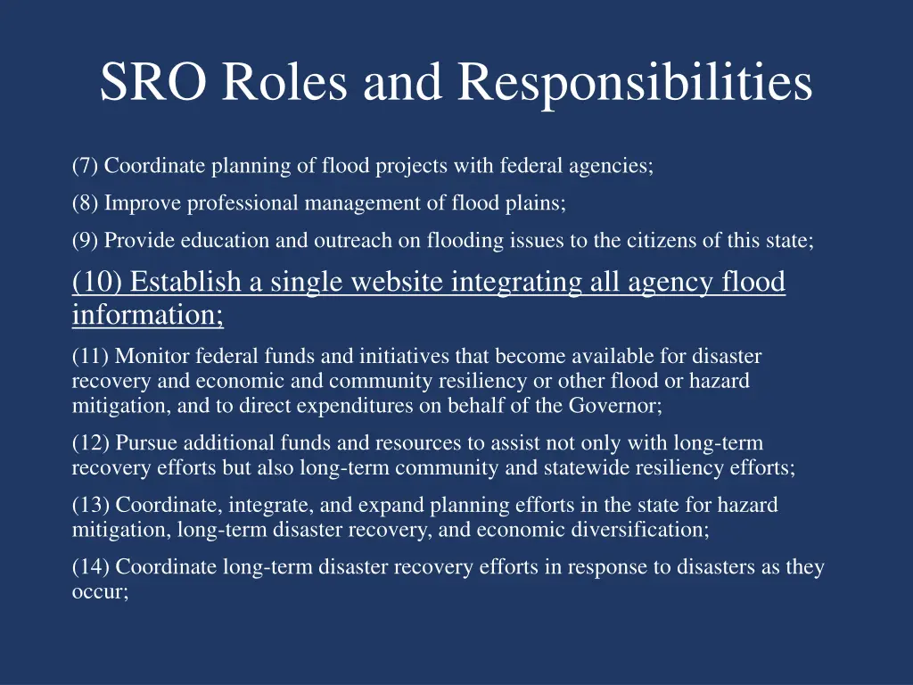 sro roles and responsibilities