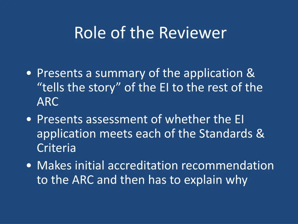 role of the reviewer