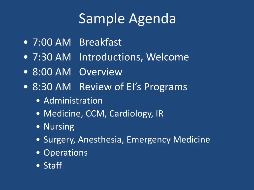 sample agenda