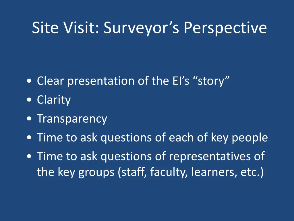 site visit surveyor s perspective