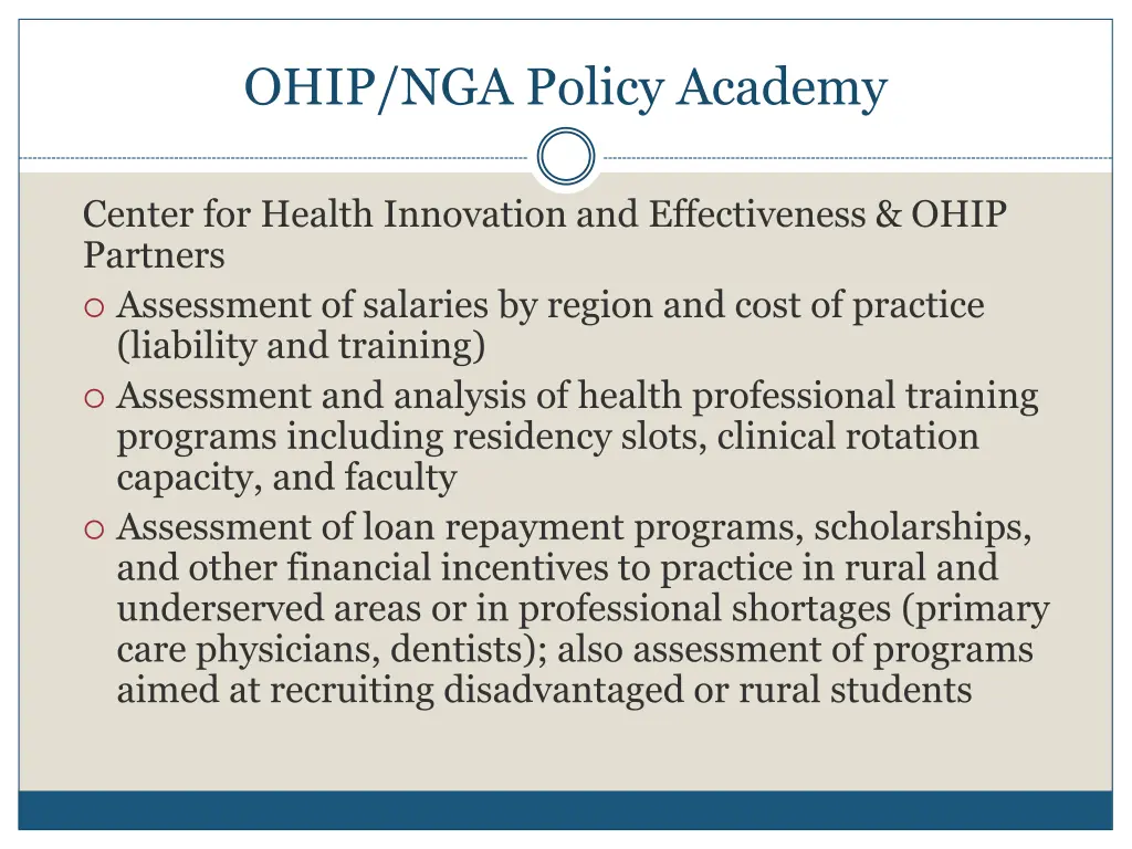 ohip nga policy academy
