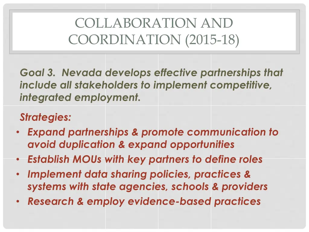 collaboration and coordination 2015 18