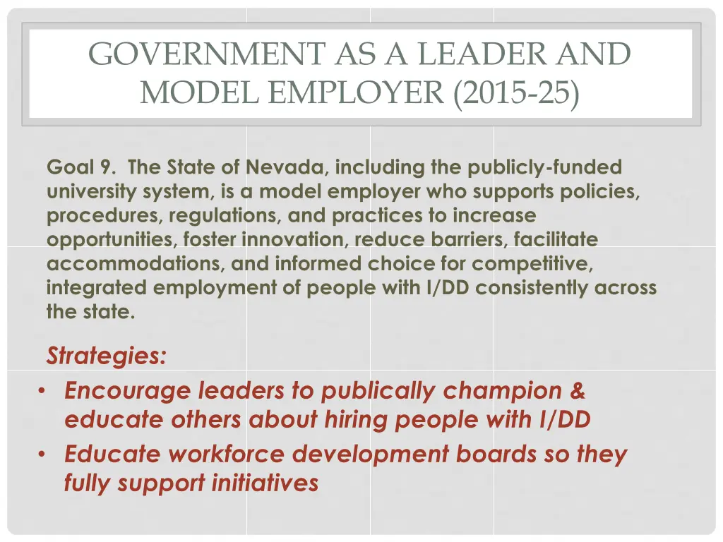 government as a leader and model employer 2015 25 2