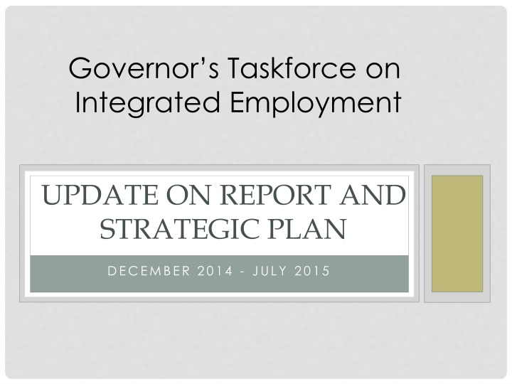 governor s taskforce on integrated employment