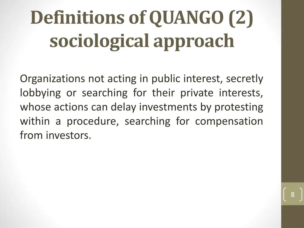 definitions of quango 2 sociological approach