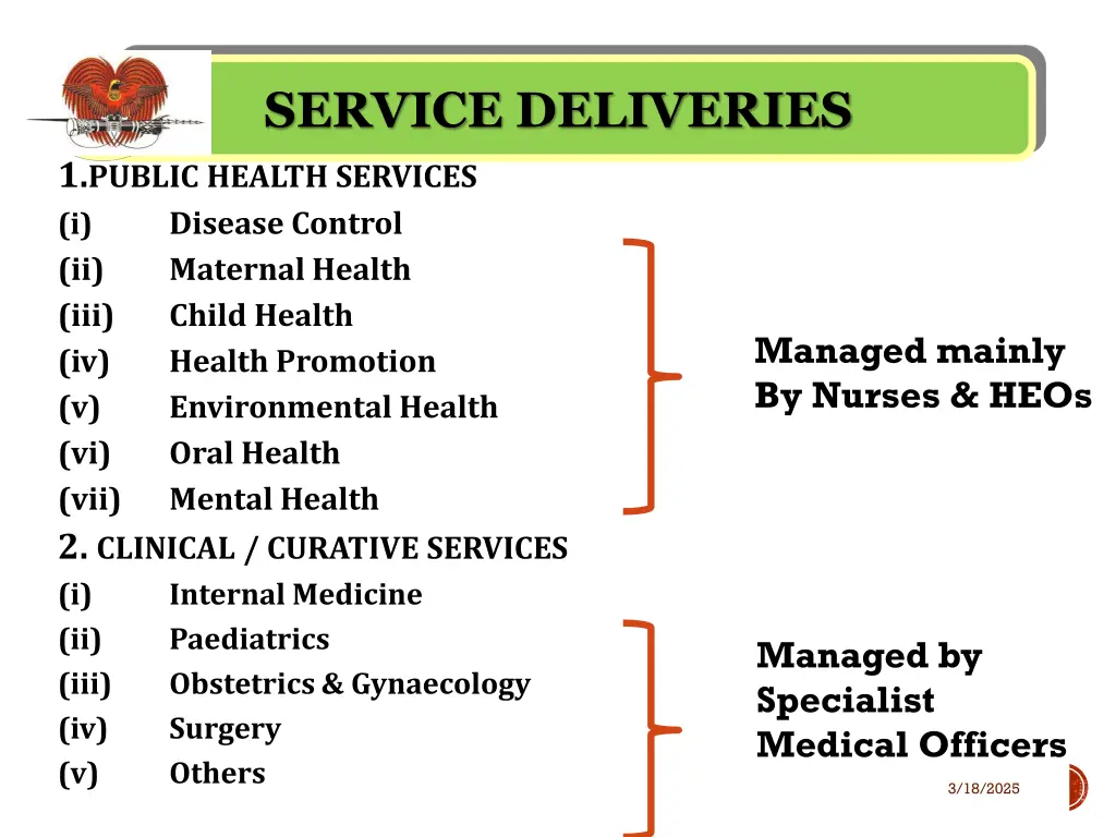 service deliveries