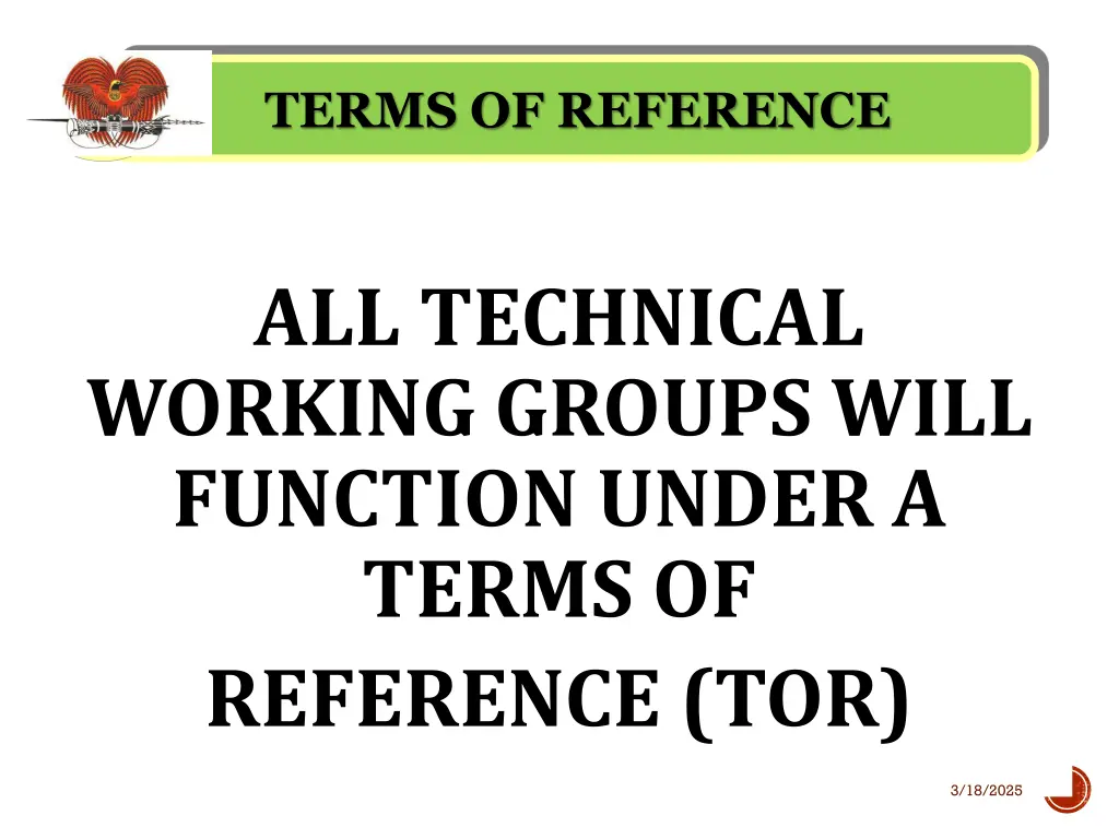 terms of reference