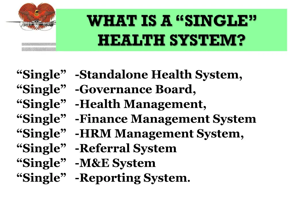 what is a single health system
