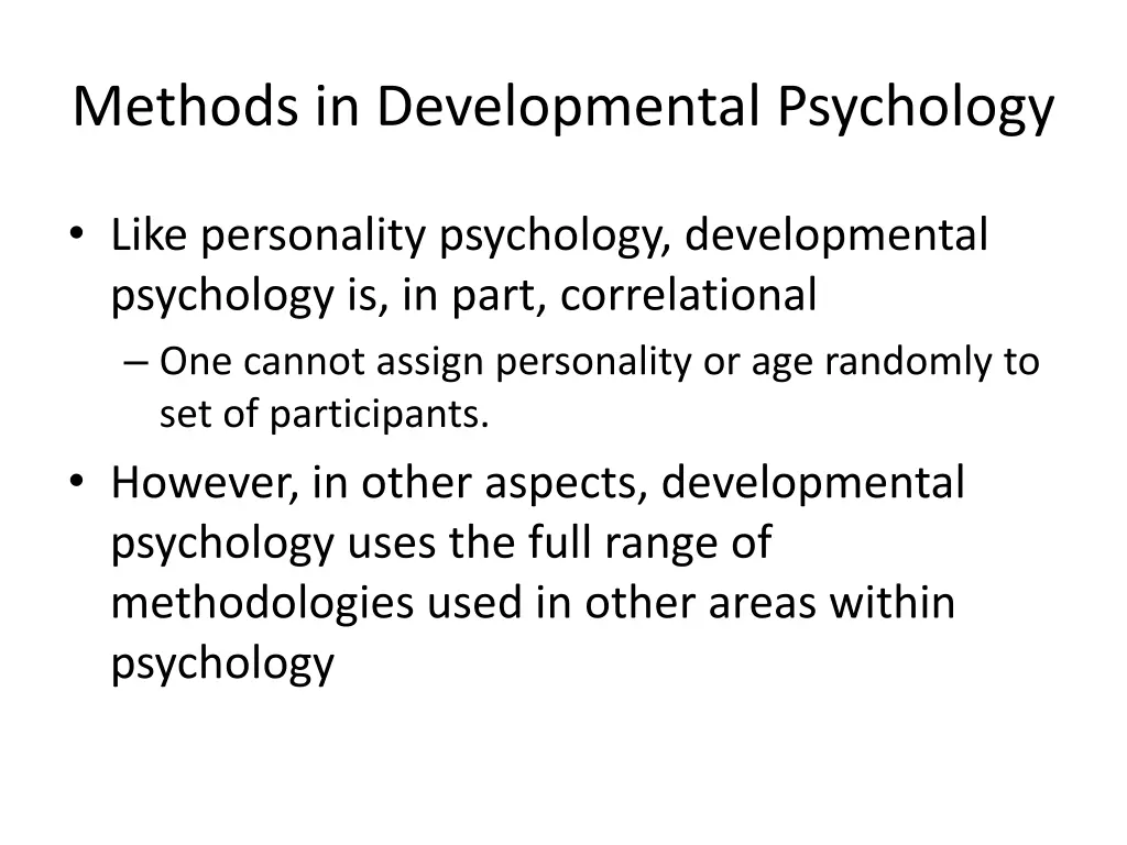 methods in developmental psychology