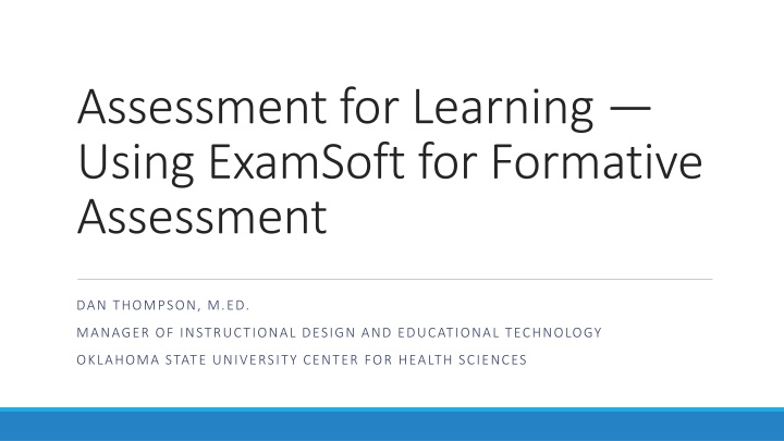 assessment for learning using examsoft