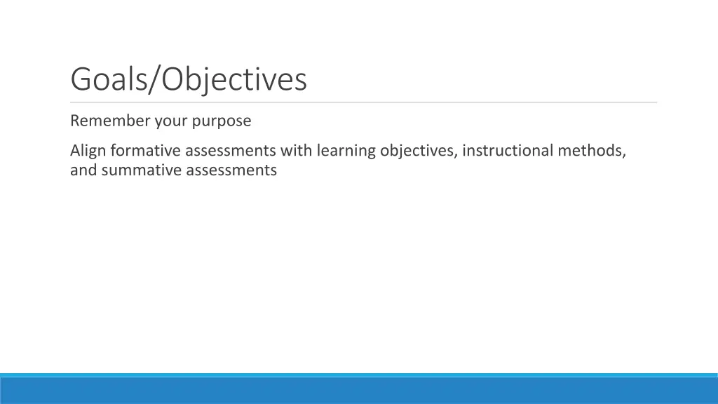 goals objectives