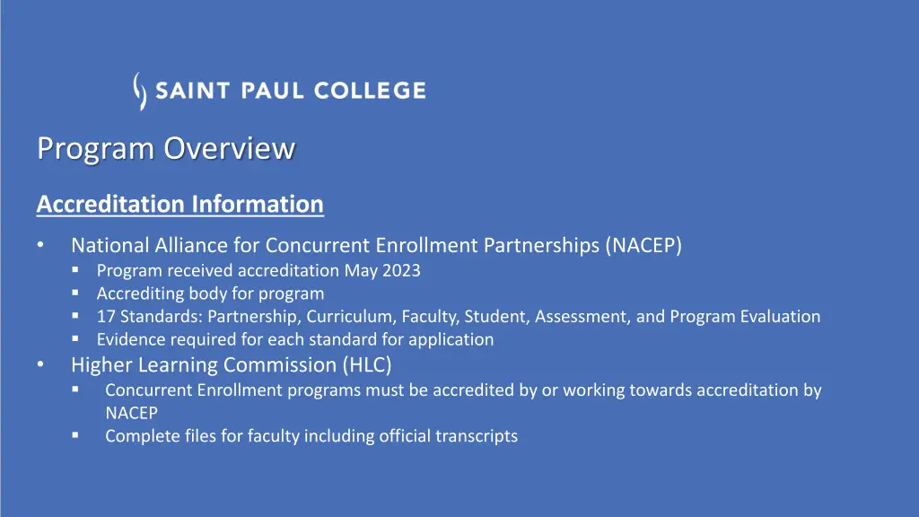 program overview 1