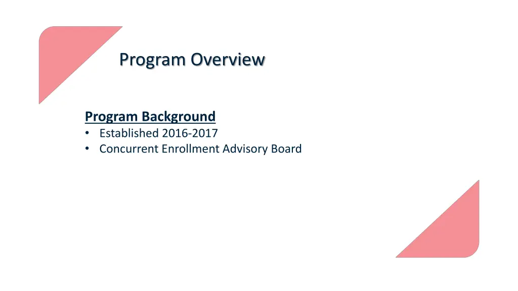 program overview