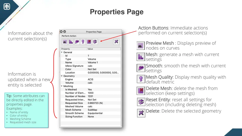 properties page