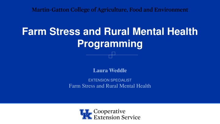 farm stress and rural mental health programming