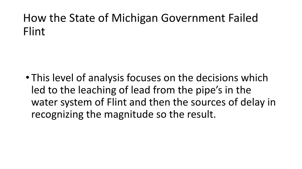 how the state of michigan government failed flint