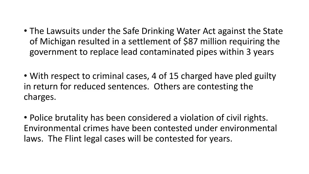 the lawsuits under the safe drinking water