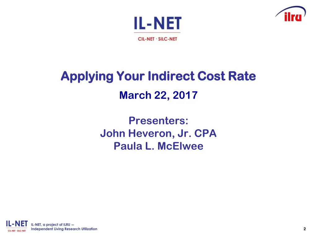 applying your indirect cost rate applying your