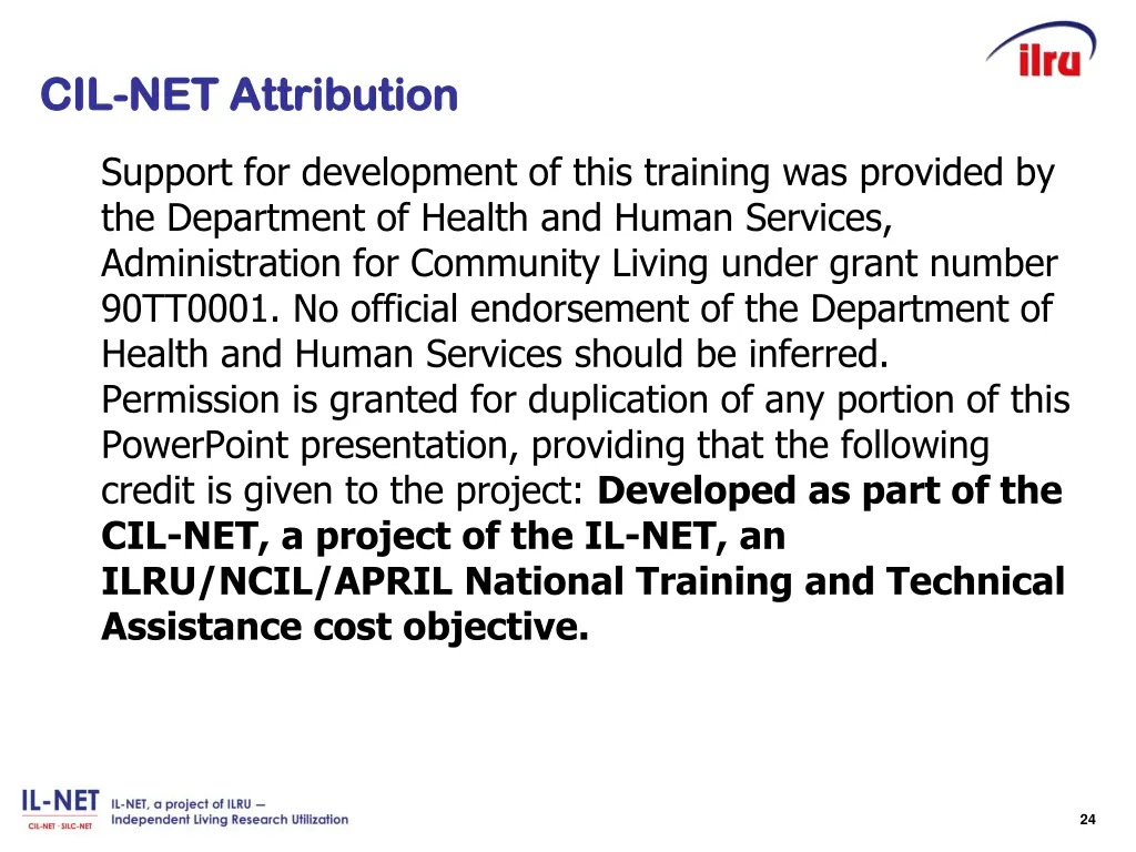 cil cil net net attribution attribution