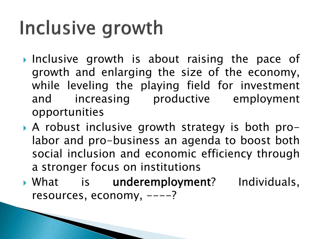 inclusive growth is about raising the pace