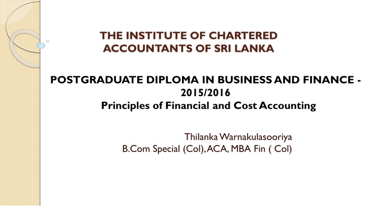 the institute of chartered accountants