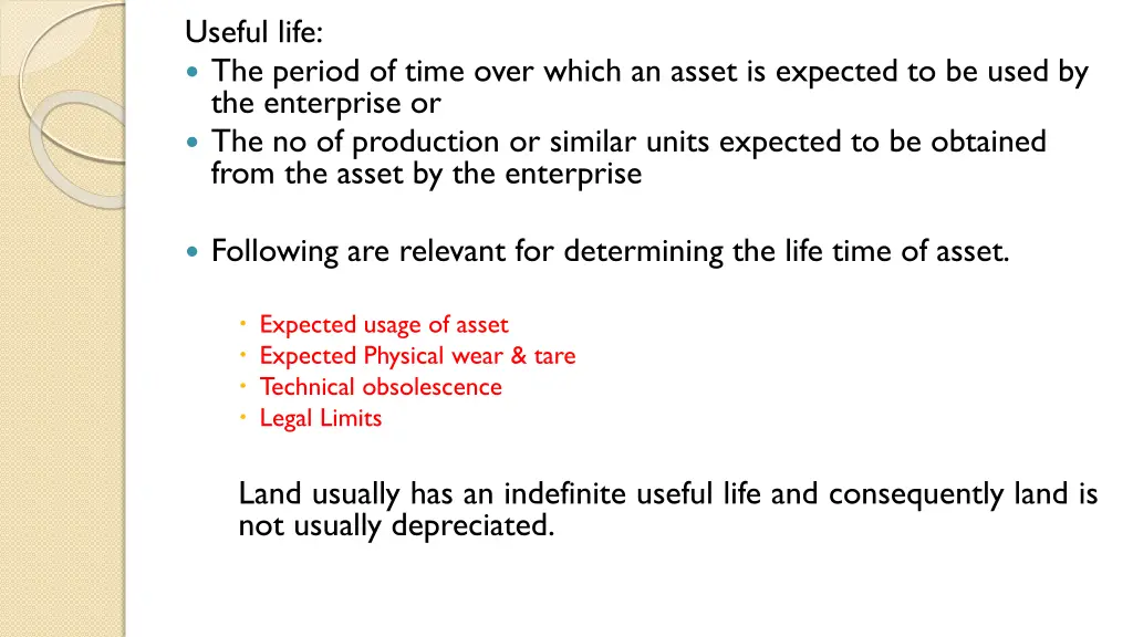useful life the period of time over which