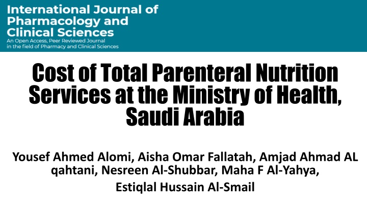 cost of total parenteral nutrition services
