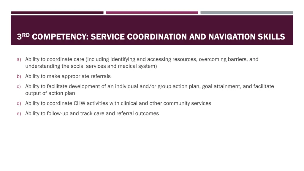 3 rd competency service coordination