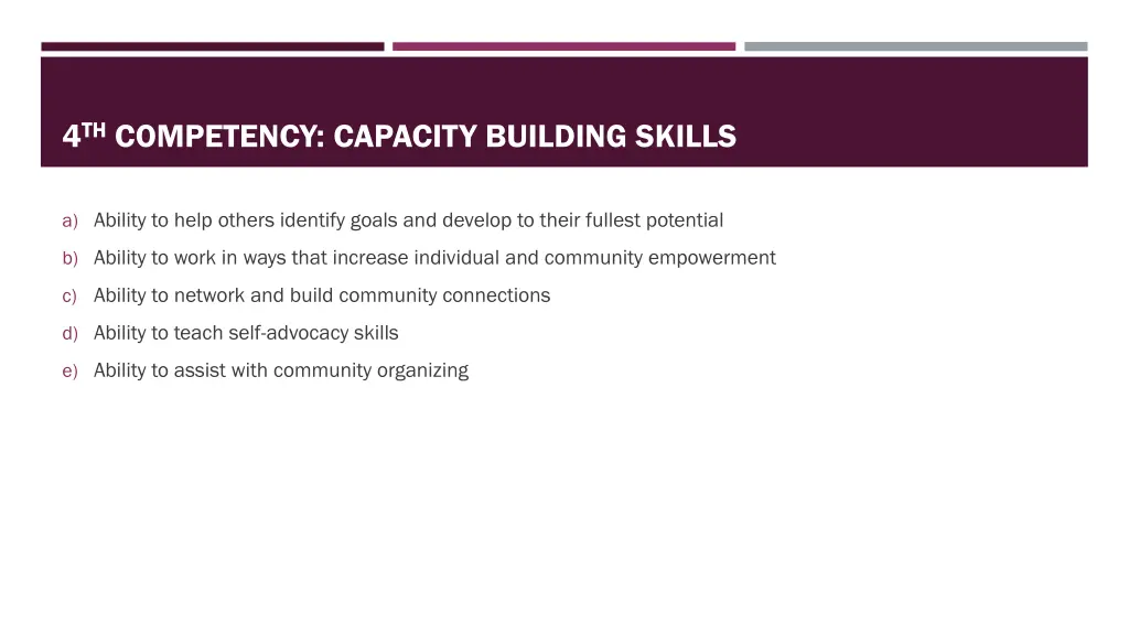 4 th competency capacity building skills