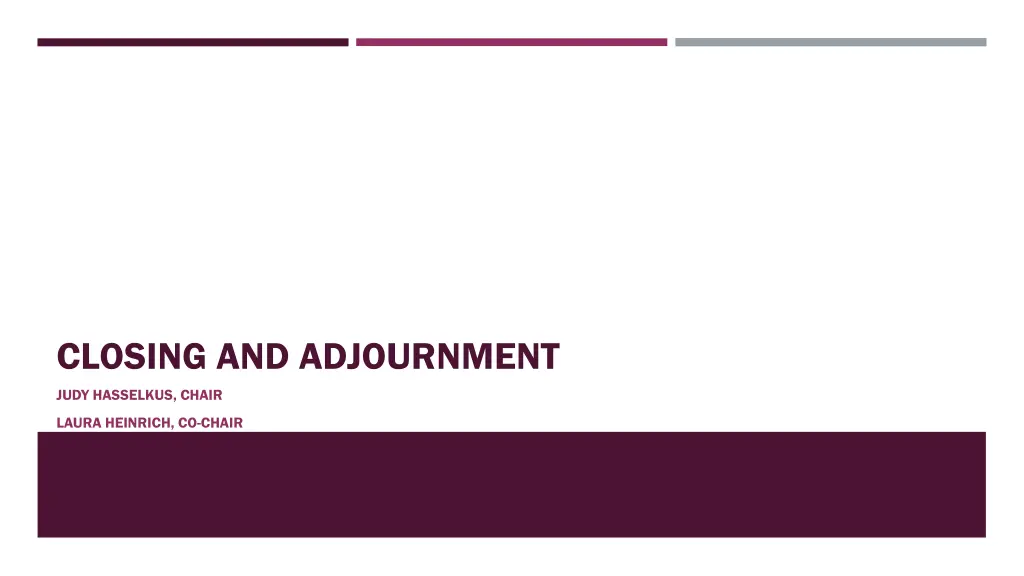 closing and adjournment