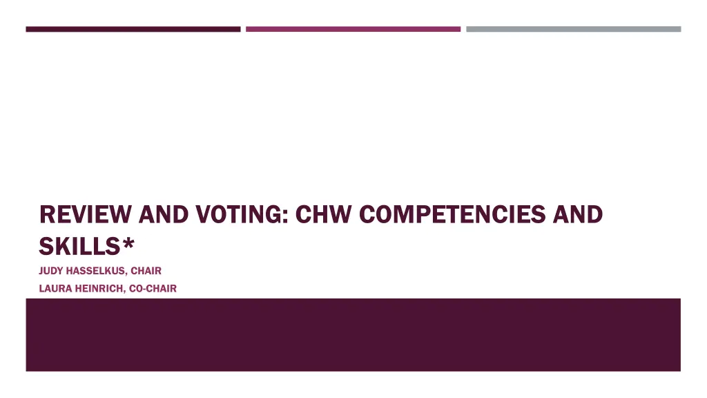 review and voting chw competencies and skills
