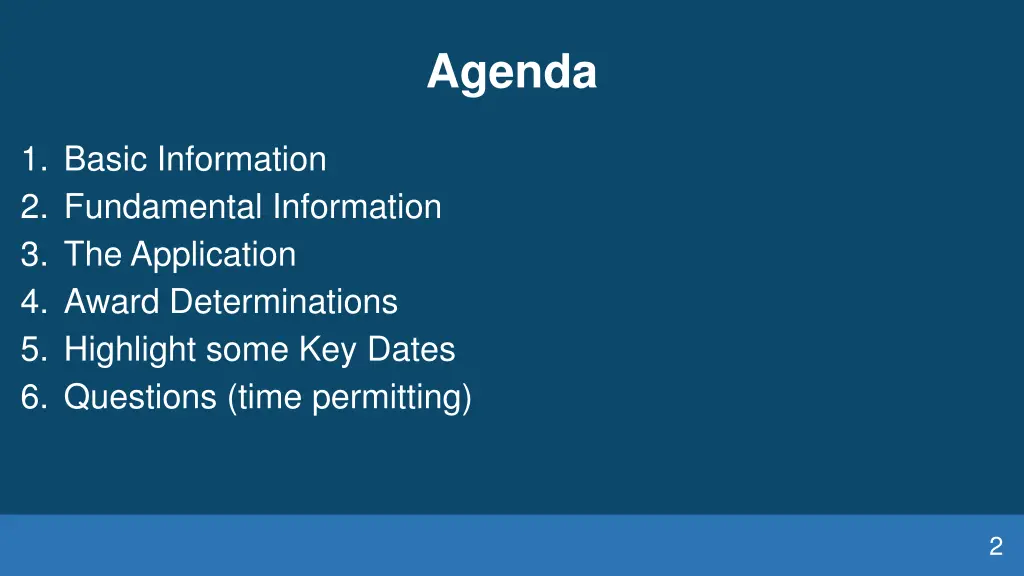 agenda
