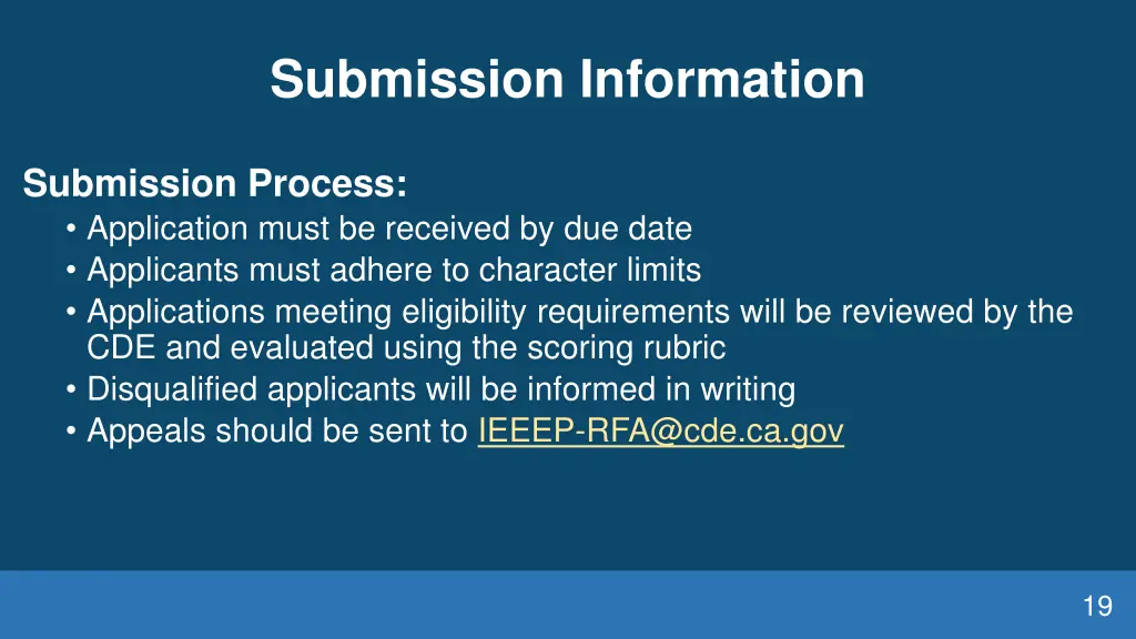 submission information