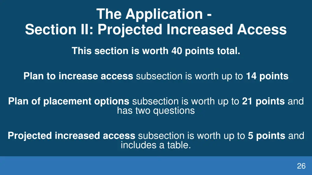 the application