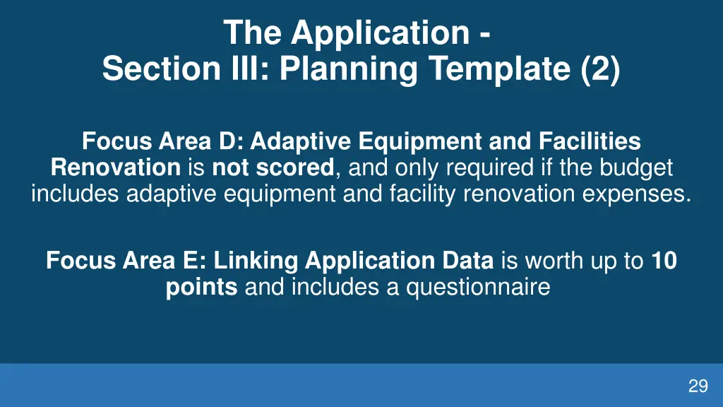 the application section iii planning template 2
