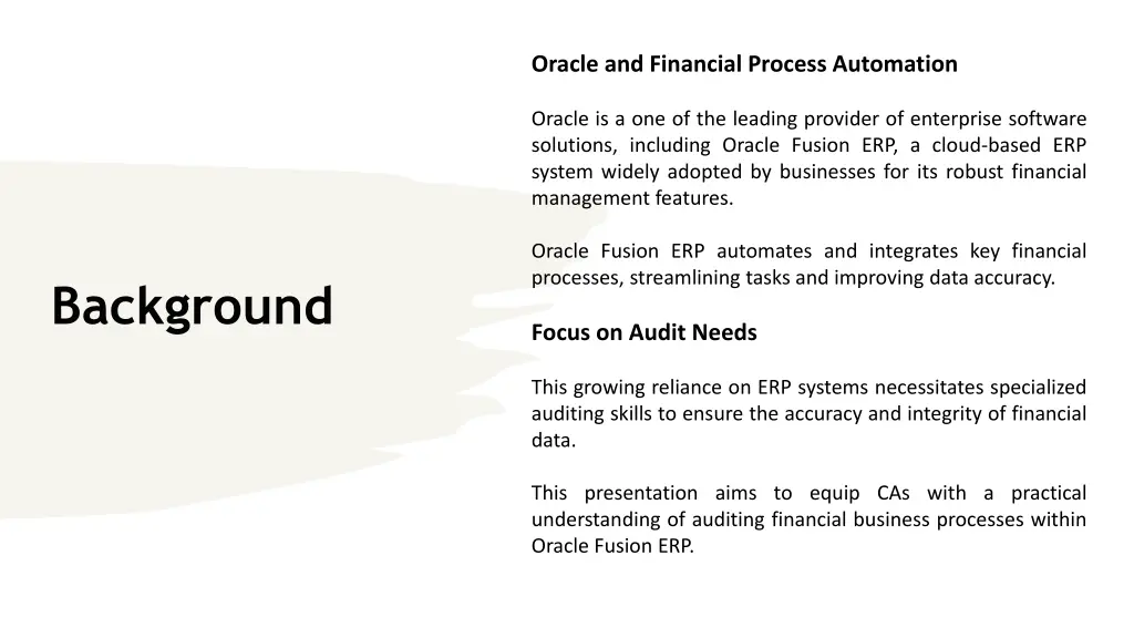 oracle and financial process automation