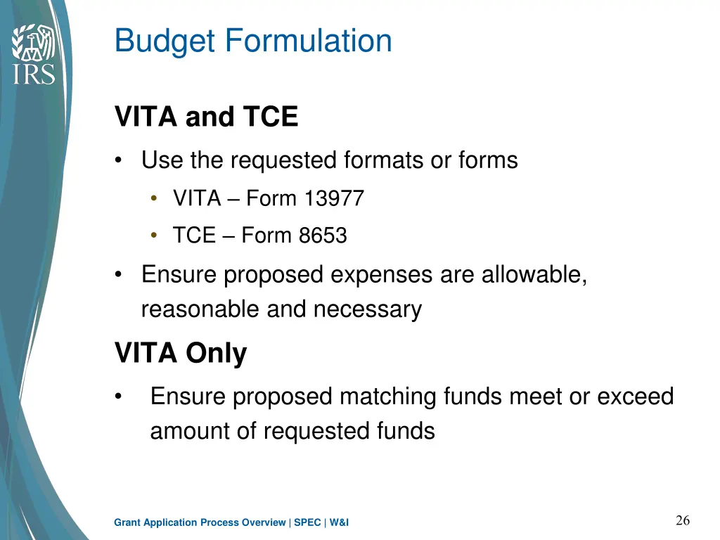 budget formulation